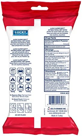 Lucky Super Soft Antibacterial Wet Wipes, 40 Count